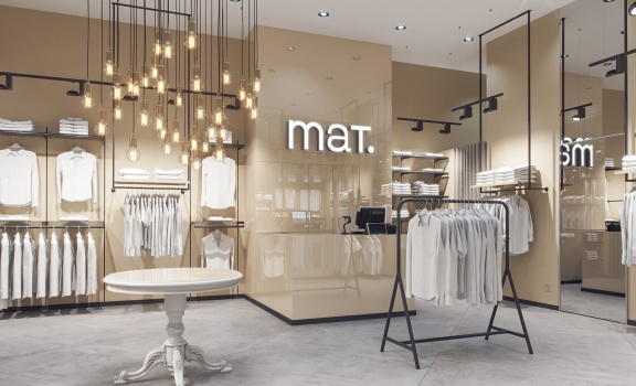 Интерьер магазина женской одежды "MAT" в Краснодаре