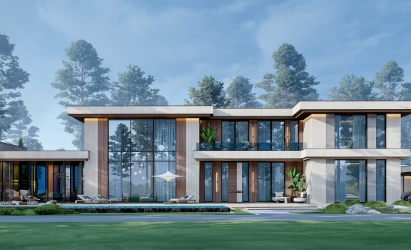 Архитектурный проект дома с панорамными окнами